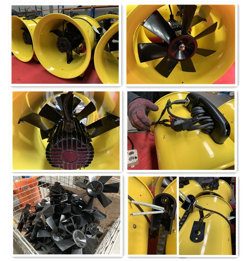 AC Axial Fans Ventilation Exhaust Fan with Handle and Duct for Marine and Warehouse